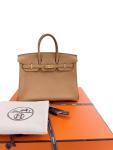 Hermes Birkin 25 Biscuit Togo Leather Handbag