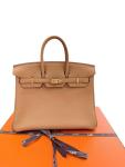 Hermes Birkin 25 Biscuit Togo Leather Handbag