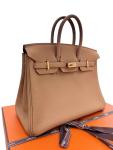Hermes Birkin 25 Biscuit Togo Leather Handbag