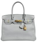 Hermes Birkin 30 Bleu Pale Leather Gold Hardware