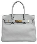 Hermes Birkin 30 Bleu Pale Leather Gold Hardware