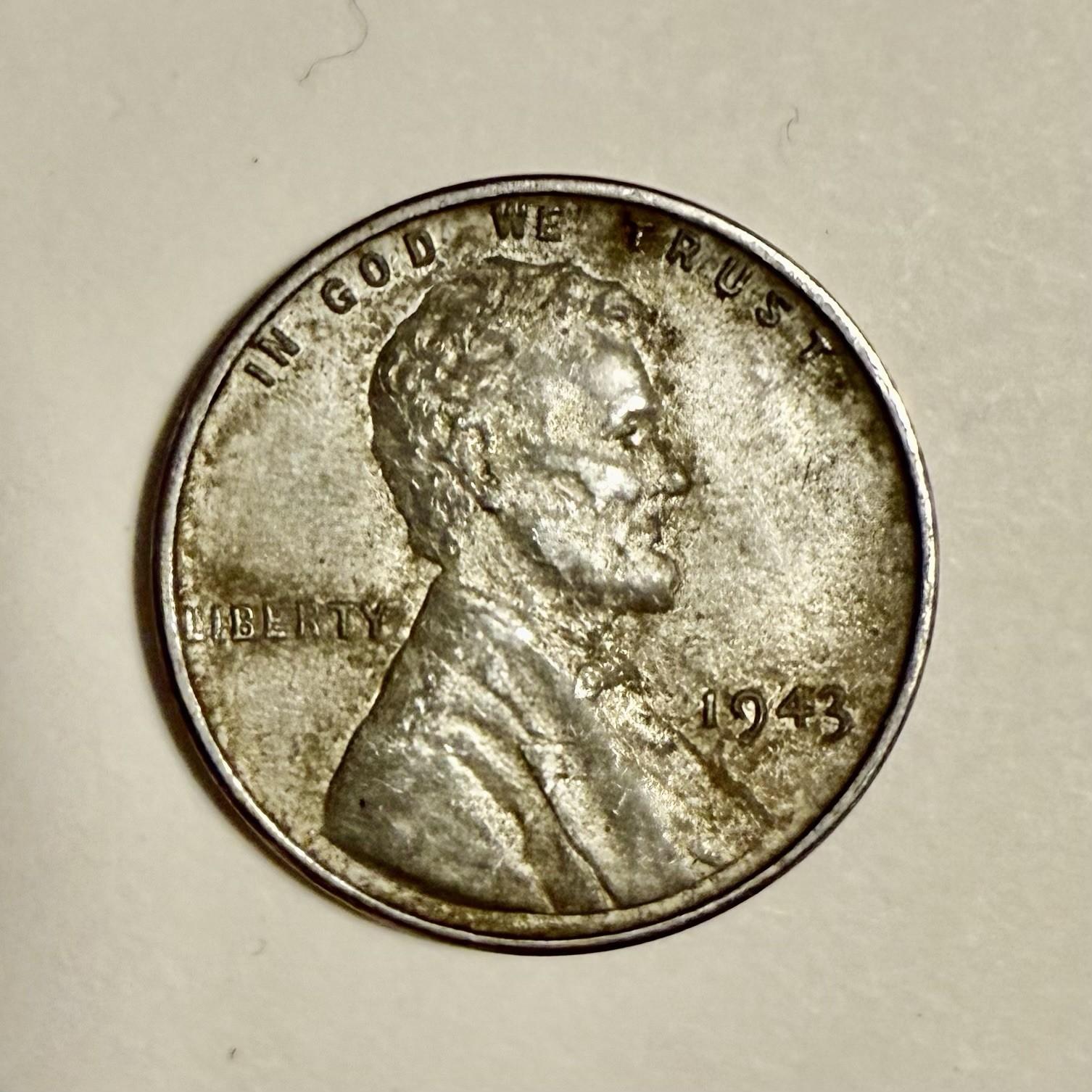 1943 Steel Wheat Penny Without Mint Mark