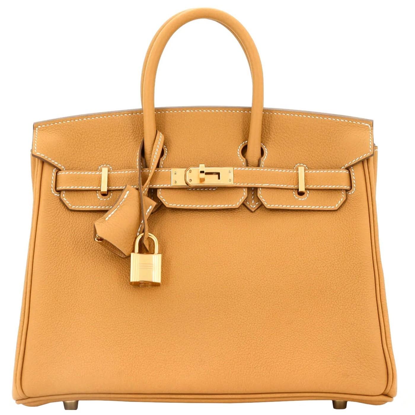 Hermes Birkin 25 Natural Sable Handbag with Gold