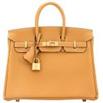 Hermes Birkin 25 Natural Sable Handbag with Gold