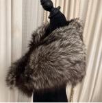 Silver Fox Fur Capelette Shawl Wrap