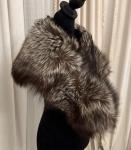 Silver Fox Fur Capelette Shawl Wrap