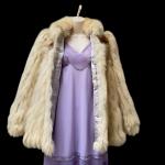 Vintage 1980s White Blue Fox Fur Jacket