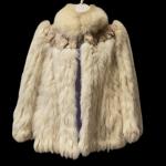 Vintage 1980s White Blue Fox Fur Jacket