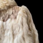 Vintage 1980s White Blue Fox Fur Jacket
