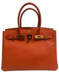 Orange Hermes Birkin 30 Epsom Leather Handbag