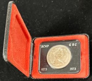 1973 Canada RCMP Silver Dollar in Display Box