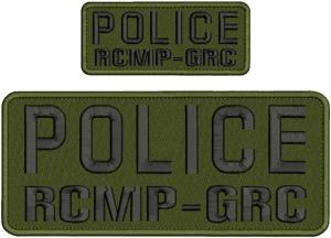 RCMP-GRC Police Embroidery Patch Set Black Green