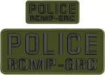 RCMP-GRC Police Embroidery Patch Set Black Green