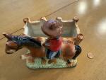 Ceramic Mountie Planter Figurine 7" Vintage