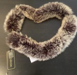 Silver Purple Fox Fur Accessory Scarves and Belt