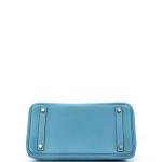 Blue Togo Hermes Birkin Handbag with Palladium