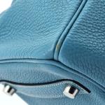 Blue Togo Hermes Birkin Handbag with Palladium