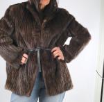 Vintage Mink Brown Fur Winter Coat, Size S