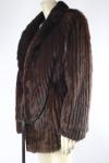 Vintage Mink Brown Fur Winter Coat, Size S