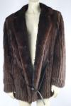 Vintage Mink Brown Fur Winter Coat, Size S