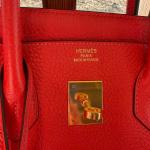 Orange Hermes Birkin 35 Handbag with Gold Hardware