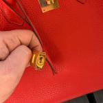 Orange Hermes Birkin 35 Handbag with Gold Hardware