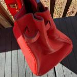 Orange Hermes Birkin 35 Handbag with Gold Hardware