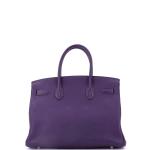 Purple Hermes Birkin 30 Togo Handbag with Palladium