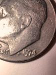 1974 No Mint Mark Dime Edge Error