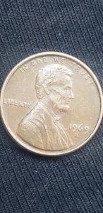 1969-D Lincoln Cent with Visible Doubling Error