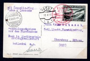 Liechtenstein 1931 Zeppelin Flight Seal Red