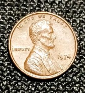 1974 Lincoln Penny No Mint Mark Die Error