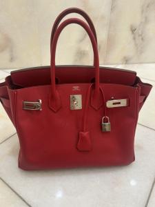 Hermes Birkin 30 Red Epsom with Palladium Hardware