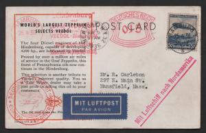 Germany 1936 First Graf Zeppelin Flight Postcard