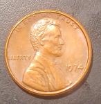 1974 Lincoln Memorial Penny - No Mint Mark