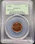 1972 Doubled Die Lincoln Cent MS66 Red
