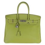 Hermès Vert Anis Togo Birkin 35 Bag
