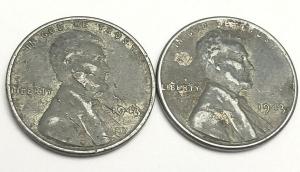 1943 P Lincoln Steel Wheat Penny Set (2 Coins)