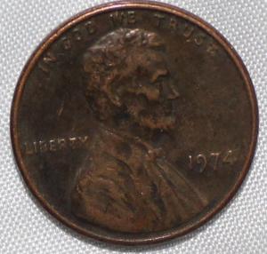 1974 Lincoln Penny No Mint Mark Double Die Error