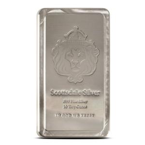 Scottsdale Mint 10 OZ Silver Stacker Bar