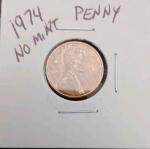 1974 Lincoln Penny No Mint Mark Collector Coin