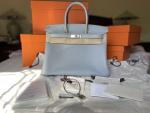 HERMÈS Birkin 35 in Bleu Glacier Epsom Leather