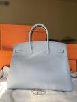 HERMÈS Birkin 35 in Bleu Glacier Epsom Leather