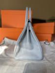 HERMÈS Birkin 35 in Bleu Glacier Epsom Leather
