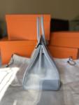HERMÈS Birkin 35 in Bleu Glacier Epsom Leather