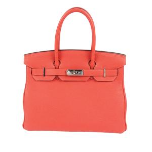 Authentic Hermès Red Togo Birkin Retourne 30 Handbag