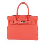 Authentic Hermès Red Togo Birkin Retourne 30 Handbag