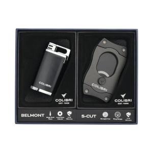 Colibri Belmont Jet Lighter and Cigar Cutter Set