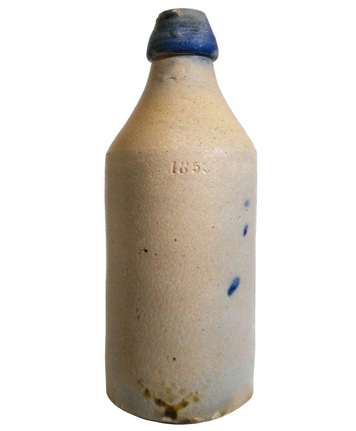 1853 Stoneware CER Bottle with Cobalt Blue Spout