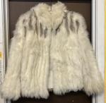 Blue & Shadow Fox Fur Jacket, Size M